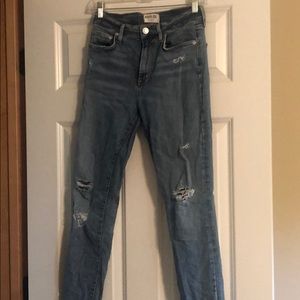 AGOLDE High waisted destructed denim